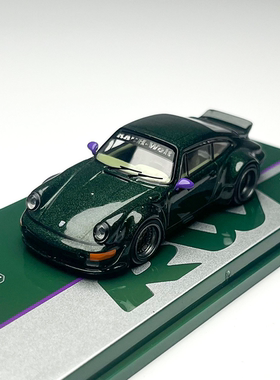 现货 TW tarmac 1：64 保时捷 964 RWB 绿色 合金汽车模型