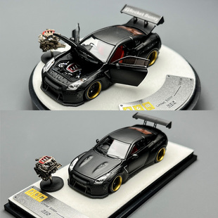 PGM 1:64 火箭兔GT-R尼桑GTR R35限量版合金全开宽体改装汽车模型