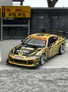 MINIGT #714 1:64 尼桑S15 Silvia Top Secret D1GP 合金汽车模型
