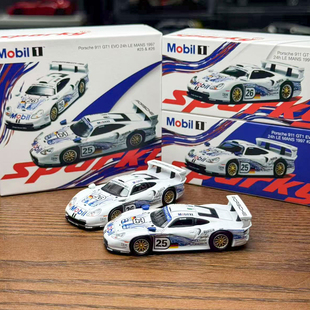 Tiny×Sparky 1:64 保时捷911GT1 EVO 1997勒芒双车套合金车模型