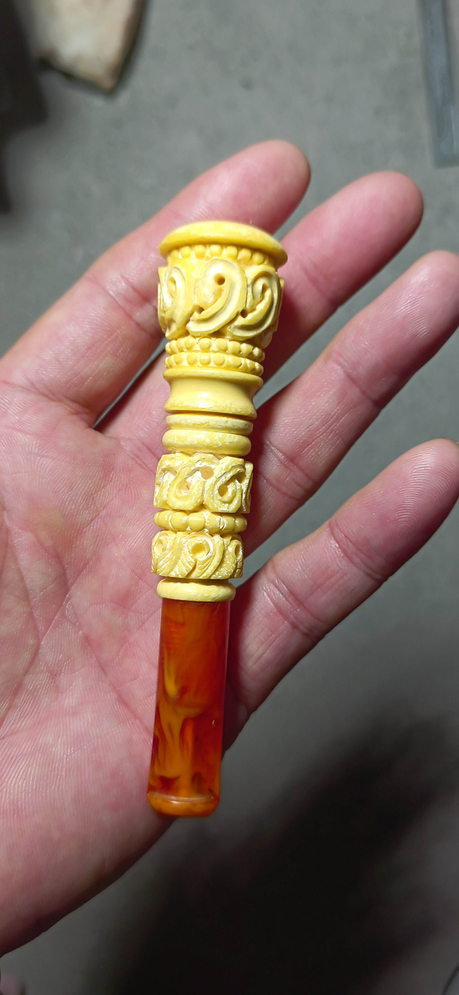海泡石原石雕刻，香，烟，嘴 ，烟嘴，手工制作 烟具