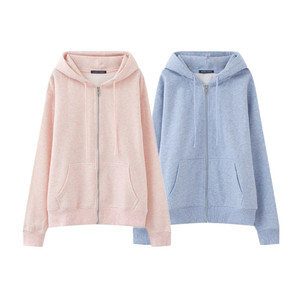 brandy春季雪花粉连帽卫衣女bm外套开衫拉链薄绒上衣carla hoodie
