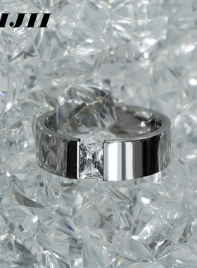 情侣钛钢简约时尚镶嵌锆石