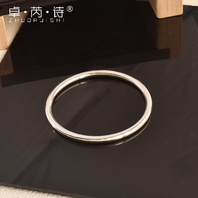 999足银实心素圈手镯生日礼物