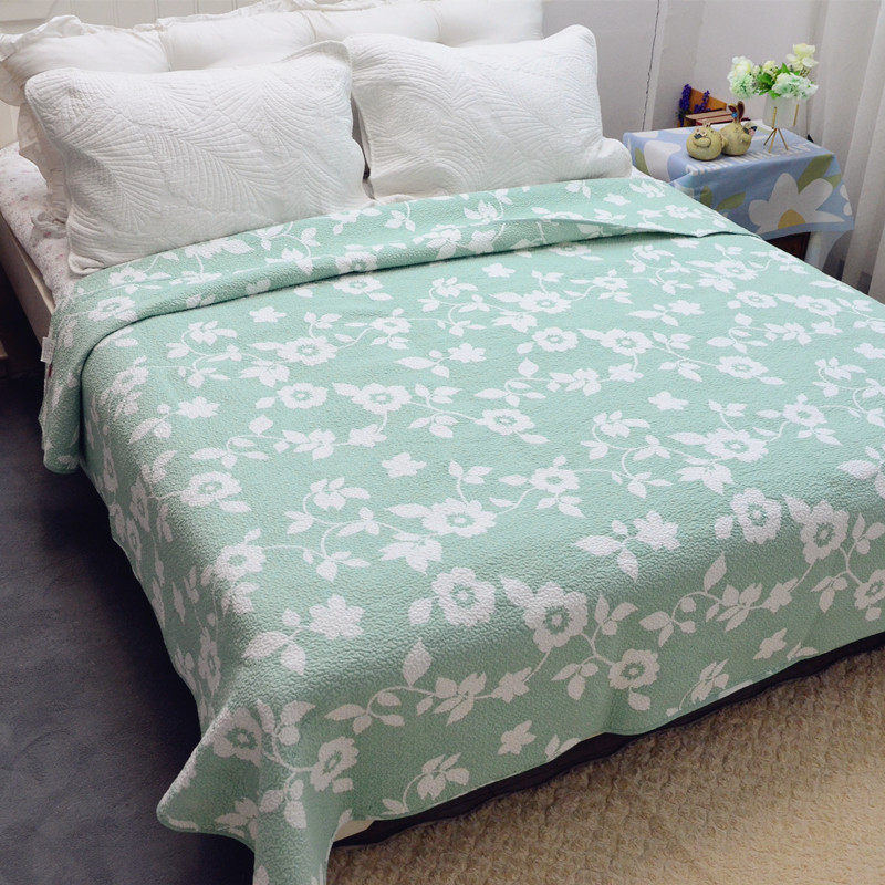 大清香密缝全棉床盖纯棉绗缝被单件空调夏被榻榻米床单flowering