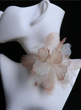 隐形宽颈链女不规则渐变花朵气质