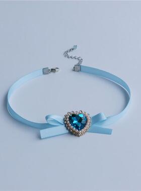 可爱洛丽塔蝴蝶机baby蓝项链项圈