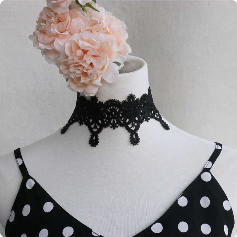 复古小众拍三免一蕾丝颈链宽项圈