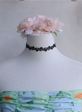 甜酷百搭黑色蕾丝项圈颈带choker