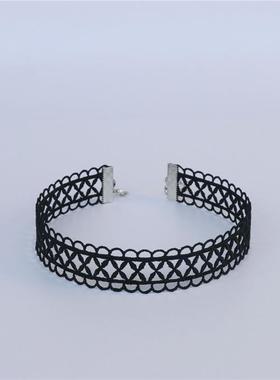 镂空简约宽颈带项圈遮颈纹蕾丝