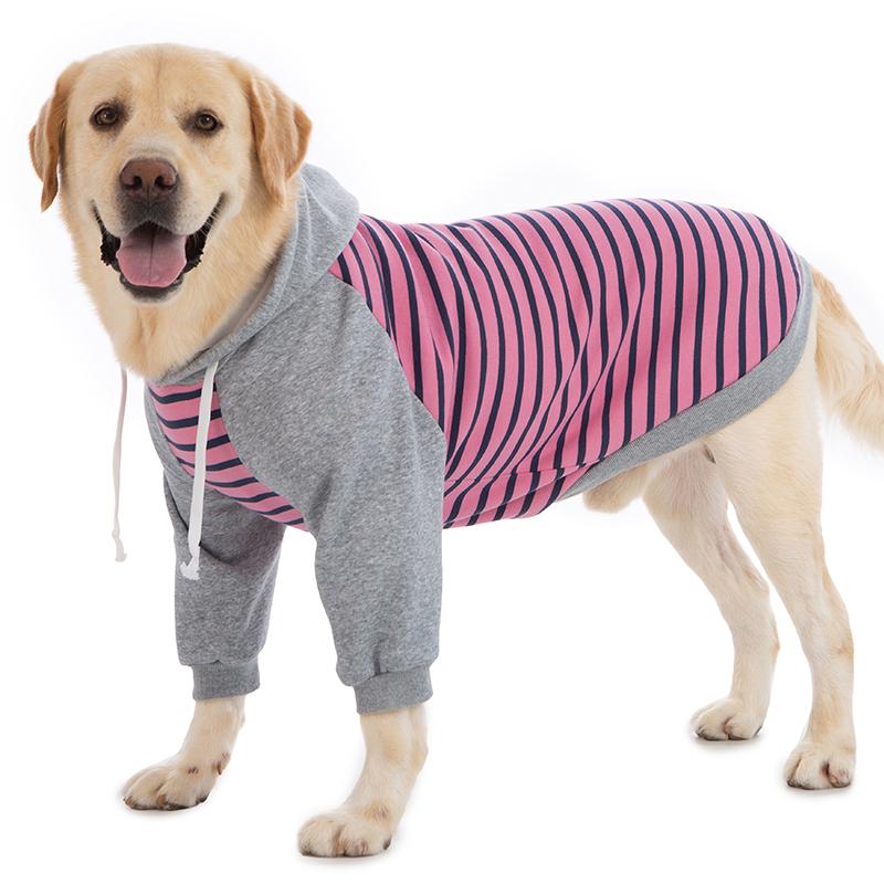 新款大型犬狗狗衣服秋冬金毛拉布拉多防掉毛纯棉连帽宠物加绒卫衣