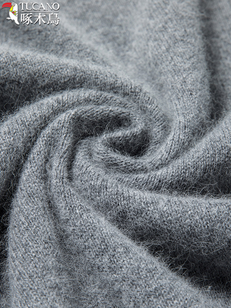 딱따구리 겨울 가디건 남성 100 퓨어 캐시미어 단색 긴팔 스웨터 라운드 넥 바닥 스웨터 캐시미어 스웨터