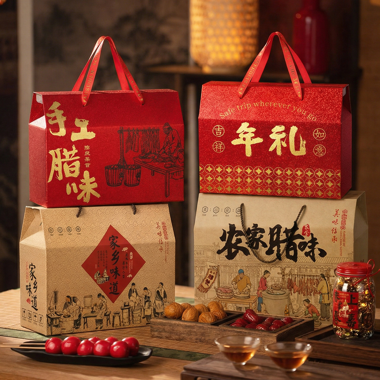 马年礼盒空盒包装盒新年送礼土特产坚果干果熟食腊味礼品盒定制,包装,礼品盒,淘宝优惠券,粉丝福利购,淘宝优惠卷