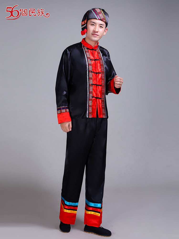 YI NATIONALITY CLOTHES YI MEN 2021 NEW GUANGXI ZHUANG PERFORMANCE COSTUMES MIAO TUJIA ETHNIC MINORITY DANCE COSTUMES