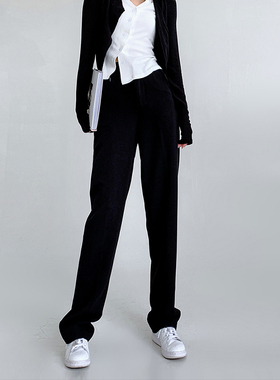 断码5折清仓~高个子加长裤春秋黑色拖地阔腿裤高腰宽松直筒西装裤