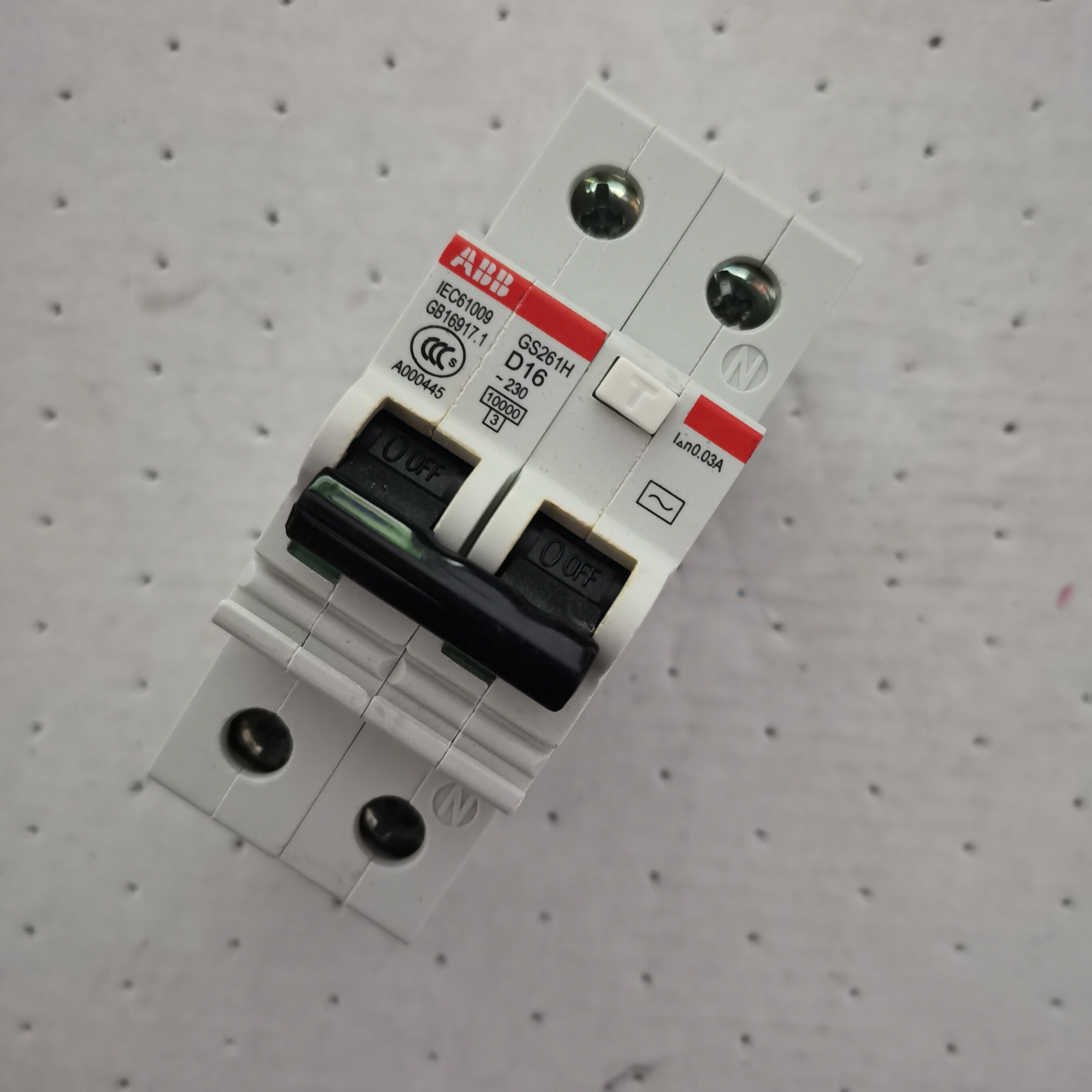 全新正品abb漏电保护空开gs261-d6/0.030剩余电流动作断路器现货