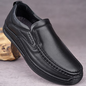 牛皮软面软底防滑防臭手工车线柔软舒适一脚蹬皮鞋 特价 专业爸爸鞋