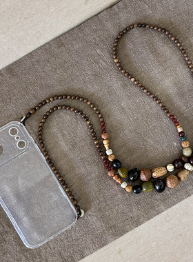 适用苹果17promax斜挎肩透明手机壳iphone16plus151413十八籽菩提