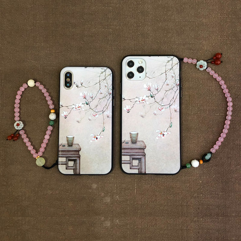 苹果15promax皮纹壳手腕挂饰