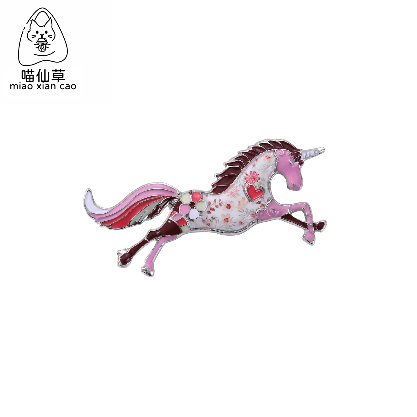 2026宫廷独角兽生肖马本命年金属徽章胸针复古高级感胸章衣服饰品