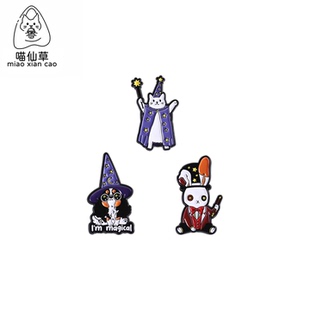 小动物魔法师金属徽章胸针pin扣针小猫小兔小狗胸章可卡衣服饰品