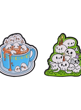 万圣节骷髅幽灵金属胸针徽章饰品
