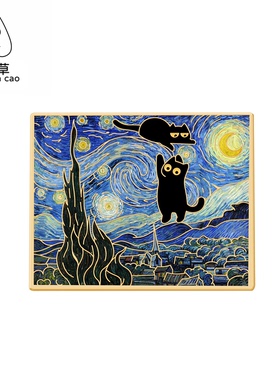 创意搞怪趣味小猫油画胸针饰品