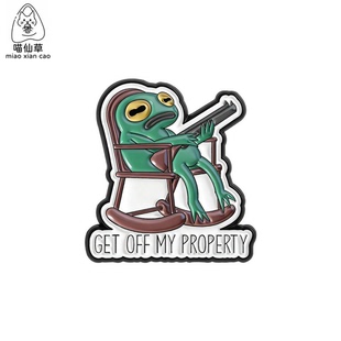 搞怪暴躁青蛙英文金属徽章胸针配饰pin滚出我 地盘胸章衣服饰品