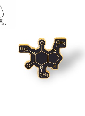 创意卡通化学分子式合金徽章胸针