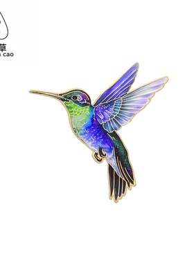 创意个性彩色蜂鸟金属徽章胸针飞鸟pin扣针配饰小鸟胸章衣服饰品