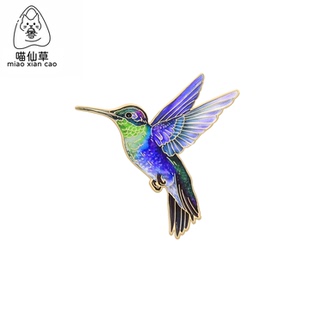 创意个性彩色蜂鸟金属徽章胸针飞鸟pin扣针配饰小鸟胸章衣服饰品