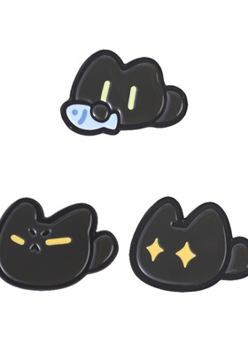 可爱黑猫金属徽章胸针饰品