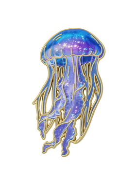 创意梦幻海洋鲸鱼水母金属胸针