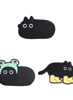 个性可爱黑猫青蛙头金属胸针饰品