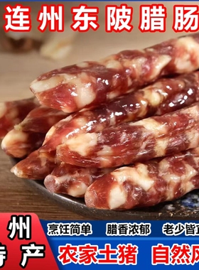 连州东陂腊味正宗农家自然风干咸香肠纯肉肠烤肠广式手工特产腊肠