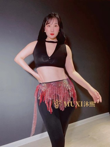 沐熙佳星芒款流苏臀巾亮钻腰链