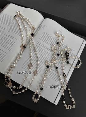 徐琳mini生活馆 私物设计款多层四叶珍珠项链毛衣链