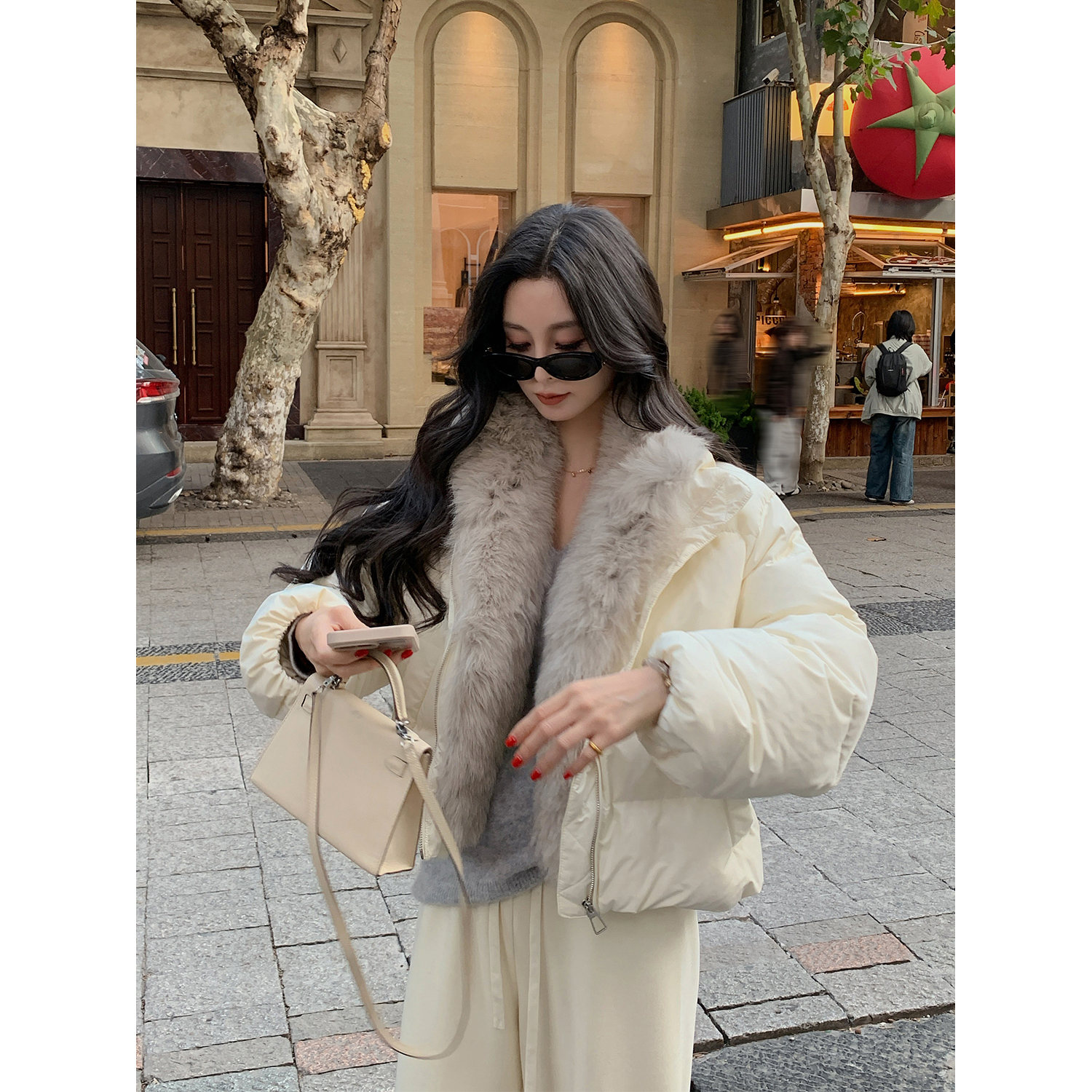 12/2  10AM  MINISTUDIO徐琳可拆卸狐狸毛毛领90白鸭绒羽绒服外套