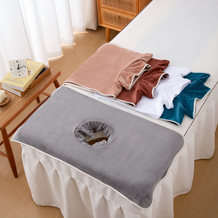 洞巾铺床趴巾美容院带洞床头枕巾按摩床垫脸毛巾美容院用品定制