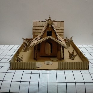 幼儿园玩教具纸箱板废物利用手工制作亲子活动创意DIY自制小房子