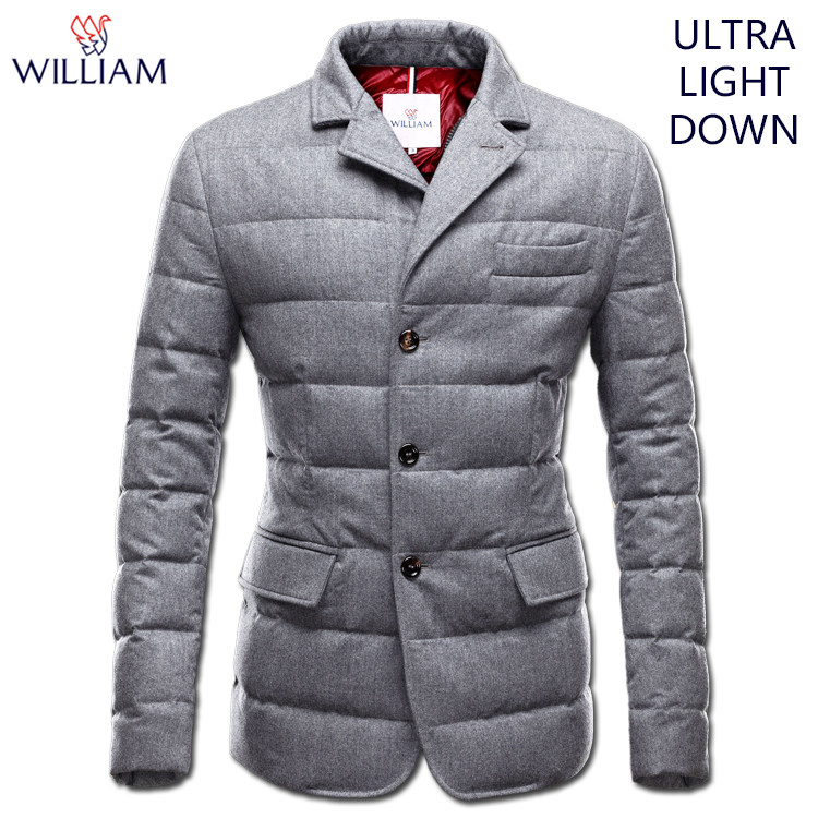 2023冬装新款 羽皇羽绒服男 潮流修身西装加厚白鹅绒羊毛短外套