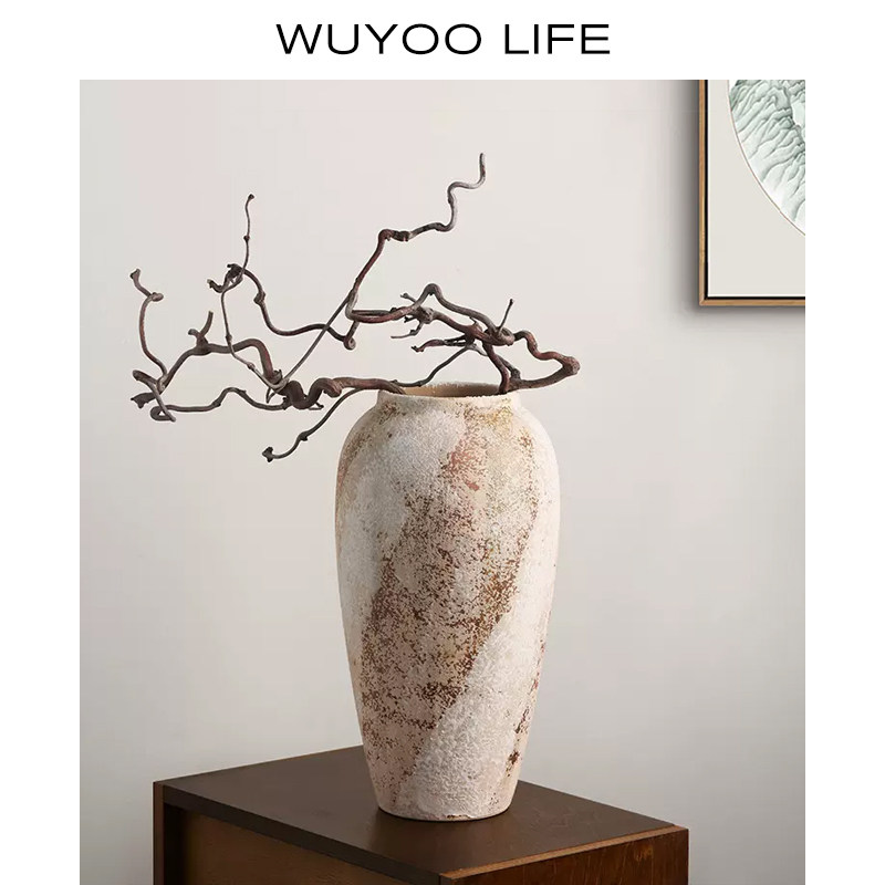 新中式禅意陶瓷花瓶陶罐侘寂风复古水培插花客厅装饰品高级感摆件,家居饰品,花瓶,淘宝优惠券,粉丝福利购,淘宝优惠卷
