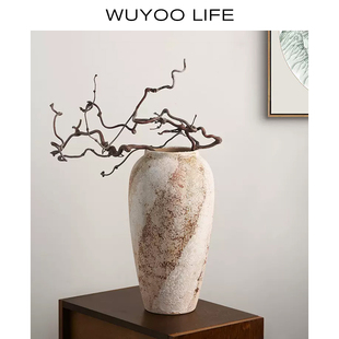 新中式禅意陶瓷花瓶陶罐侘寂风复古水培插花客厅装饰品高级感摆件