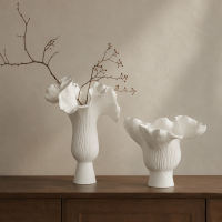 Modern, simple and high-end irregular ceramic vase ornaments, living room model room decorative sculptures, artistic flower vases thumbnail 5