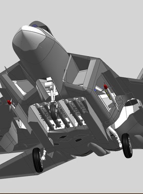 F22隐身战斗机高级仿真飞数模型三维立体文件多种设计素材源文件