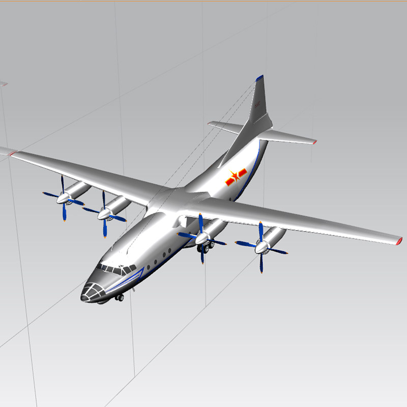 运8运输机3dmax/ug仿真飞机数模型三维立体文件多种格式可转换