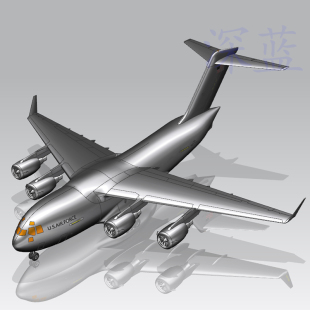 C17运输机高级仿真飞机数航模型三维立体设计文件多种格式可转换