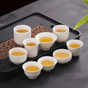 羊脂玉瓷功夫茶杯喝茶杯子品茗杯陶瓷茶杯子茶水杯个人纯白品茗杯