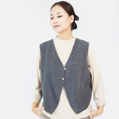 橘语100%山羊绒马甲女内蒙原产地