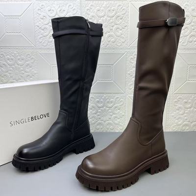 出口时尚休闲骑士靴女靴高筒长靴